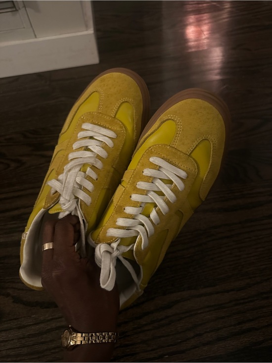 Steve Madden Shoes - Steve Madden Yellow Suede & Leather Women's Sneakers
